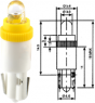 Single LED, W2x4,6d, 5 V, weiß