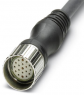 Sensor-Aktor Kabel, M23-Kabeldose, gerade auf offenes Ende, 19-polig, 10 m, PUR, schwarz, 1684069