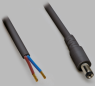 DC-Anschlusskabel, DC-Stecker gerade 2,1x5,5 mm, schwarz, 0,3 m