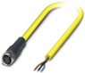 Sensor-Aktor Kabel, M8-Kabeldose, gerade auf offenes Ende, 3-polig, 10 m, PVC, gelb, 4 A, 1406316