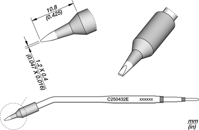 C250432E JBC Soldering tips, desoldering tips and hot air nozzles