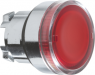 Drucktaster, beleuchtbar, tastend, Bund rund, rot, Frontring silber, Einbau-Ø 22 mm, ZB4BW34