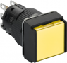 Drucktaster, beleuchtbar, rastend, 1 Wechsler, Bund quadratisch, gelb, Frontring schwarz, Einbau-Ø 16 mm, XB6ECF5J1P