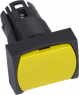 Drucktaster, unbeleuchtet, tastend, Bund rechteckig, gelb, Frontring schwarz, Einbau-Ø 16 mm, ZB6DA5