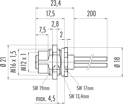 76 0632 1015 00004-0200 binder Sensor-Aktor Kabel Bild 2