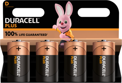 PLUS-D K4 Duracell Rundzellen, 9V-Blöcke