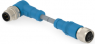 Sensor-Aktor Kabel, M12-Kabelstecker, abgewinkelt auf M12-Kabeldose, gerade, 4-polig, 1 m, PUR, grau, 4 A, T4162223004-002