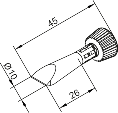 0102CDLF100C/SB Ersa Lötspitzen, Entlötspitzen und Heißluftdüsen Bild 2