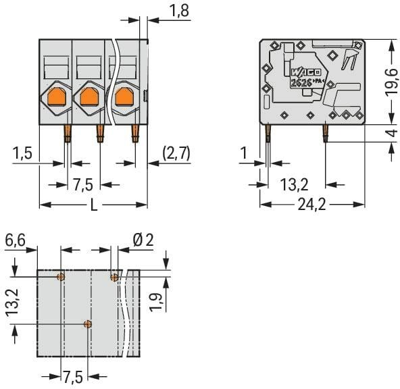 2626-1103/020-000 WAGO PCB Terminal Blocks Image 2