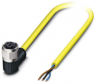 Sensor-Aktor Kabel, M12-Kabeldose, abgewinkelt auf offenes Ende, 3-polig, 10 m, PVC, gelb, 4 A, 1406325