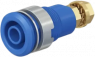 4 mm Einbaubuchse, Gewindebolzen, Einbau-Ø 12.1 mm, CAT III, CAT IV, blau, 66.3020-23