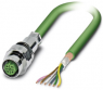 Sensor-Aktor Kabel, M12-Kabeldose, gerade auf offenes Ende, 5-polig, 0.5 m, PUR, grün, 4 A, 1529742