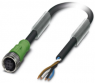 Sensor-Aktor Kabel, M12-Kabeldose, gerade auf offenes Ende, 4-polig, 10 m, PUR, schwarz, 4 A, 1509500