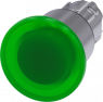 Pilzdrucktaster, beleuchtbar, rastend, Bund rund, grün, Einbau-Ø 22.3 mm, 3SU1051-1EA40-0AA0