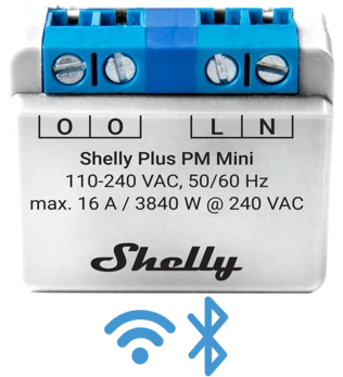 Leistungsmessgerät, Unterputz, WLAN, BT, Shelly Plus EM Mini