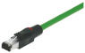 Patchkabel, RJ45-Stecker, gerade auf offenes Ende, Cat 5, PVC, 10 m, grün