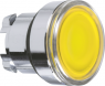 Drucktaster, beleuchtbar, tastend, Bund rund, gelb, Einbau-Ø 22 mm, ZB4BW383