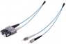 LWL-Duplex-Patchkabel, SC auf 2x ST, 1 m, OM3, Multimode 50/125 µm