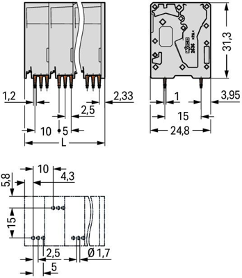 2636-3103/010-000 WAGO PCB Terminal Blocks Image 2