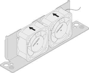 Interscale Lüfterhalter mit Lüftern, 1 HE, 221B, 177T, 2 Lüfter (40 x 40 x 20)