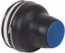 Drucktaster, unbeleuchtet, tastend, Bund rund, blau, Frontring schwarz, Einbau-Ø 22 mm, XACB9116