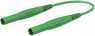 Messleitung mit (4 mm Stecker, gefedert, gerade) auf (4 mm Stecker, gefedert, gerade), 0.5 m, grün, Silikon, 1,0 mm², CAT III