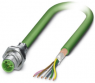 Sensor-Aktor Kabel, M12-Kabelstecker, gerade auf offenes Ende, 5-polig, 0.5 m, PUR, grün, 4 A, 1437643