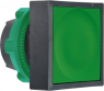 Drucktaster, unbeleuchtet, tastend, Bund quadratisch, grün, Frontring schwarz, Einbau-Ø 22 mm, ZB5CA3