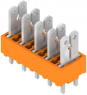 Leiterplattenklemme, 5-polig, RM 5 mm, 0,2-2,5 mm², 15 A, Flachstecker, orange, 9500440000