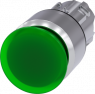 Pilzdrucktaster, beleuchtbar, rastend, Bund rund, grün, Einbau-Ø 22.3 mm, 3SU1051-1AA40-0AA0