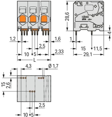 2636-1110/020-000 WAGO Leiterplattenklemmen Bild 2