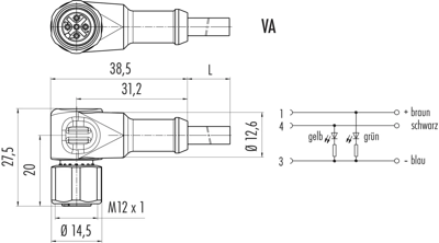 77 3834 0000 50004-0500 binder Sensor-Aktor Kabel Bild 2