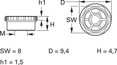 KN40 Muttern, Scheiben, Ringe