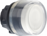 Drucktaster, unbeleuchtet, tastend, Bund rund, weiß, Frontring schwarz, Einbau-Ø 22 mm, ZB5AP1
