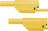 Messleitung mit (4 mm Stecker, gefedert, gerade) auf (4 mm Stecker, gefedert, gerade), 1.5 m, gelb, PVC, 1,0 mm², CAT II