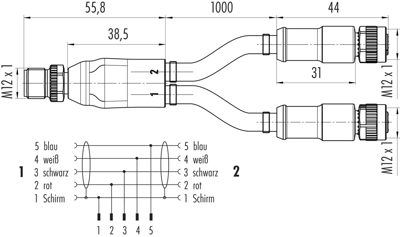 77 9851 2530 50705-0100 binder Sensor-Aktor Kabel Bild 2