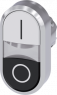 Doppeldrucktaster, beleuchtbar, tastend, Bund oval, weiß/schwarz, Einbau-Ø 22.3 mm, 3SU1051-3AB61-0AK0