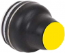 Drucktaster, unbeleuchtet, tastend, Bund rund, gelb, Frontring schwarz, Einbau-Ø 22 mm, XACB9215