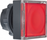 Drucktaster, beleuchtbar, tastend, Bund quadratisch, rot, Frontring schwarz, Einbau-Ø 22 mm, ZB5CW343