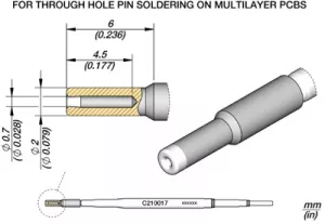 C210017 JBC Soldering tips, desoldering tips and hot air nozzles