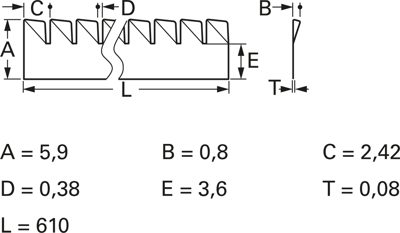 FCB-571-BLANK-610 MTC Kontaktfederstreifen