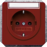 SCHUKO-Steckdose mit Schriftfeld, rot, 16 A/250 V, Deutschland, IP20, 5UB1476