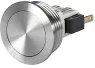 Pushbutton, 1 pole, silver, unlit , 10 A/250 VAC, mounting Ø 19 mm, 19.1 mm, IP66/IP67, 3-145-398