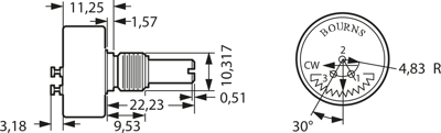 6639S-1-102 Bourns Electronics GmbH Potentiometer Bild 2