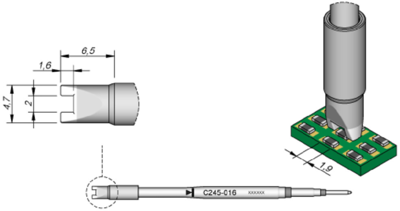 C245016 JBC Lötspitzen, Entlötspitzen und Heißluftdüsen