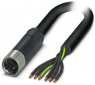 Sensor-Aktor Kabel, M12-Kabeldose, gerade auf offenes Ende, 6-polig, 10 m, PVC, schwarz, 8 A, 1414930