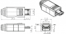 Micro USB Typ-B Stecker 5-polig, mit Gehäuse, Kontakte vergoldet