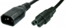 Verlängerungsleitung, International, C14-Stecker, gerade auf C5-Kupplung, gerade, HARSVT 3 x AWG 18, schwarz, 0.5 m