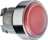 Drucktaster, unbeleuchtet, tastend, Bund rund, rot, Frontring silber, Einbau-Ø 22 mm, ZB4BA44