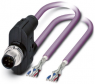 Sensor-Aktor Kabel, M12-Kabelstecker, gerade auf offenes Ende, 5-polig, 15 m, PUR, violett, 4 A, 1436110